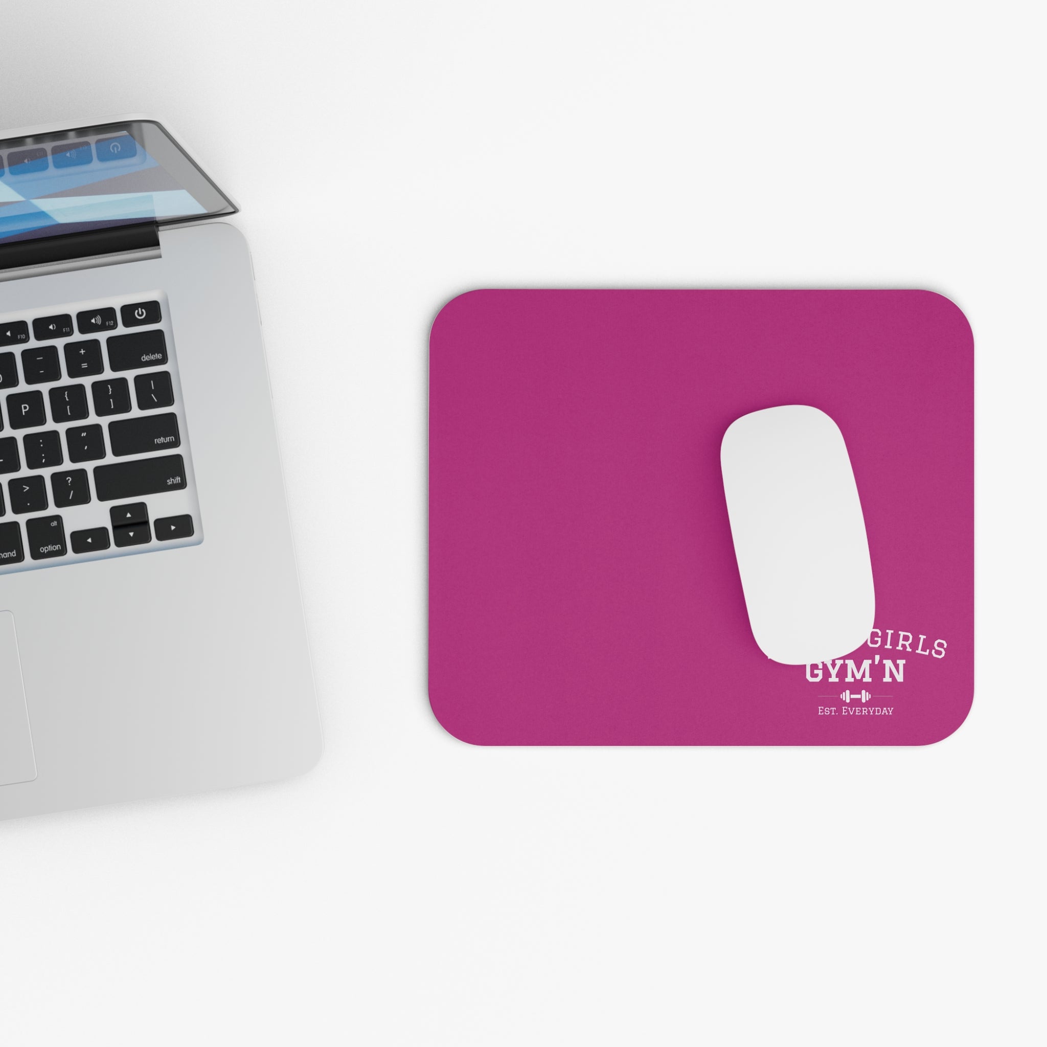 Black Girls Gym'n Confident Bold Mouse Pad - Pink