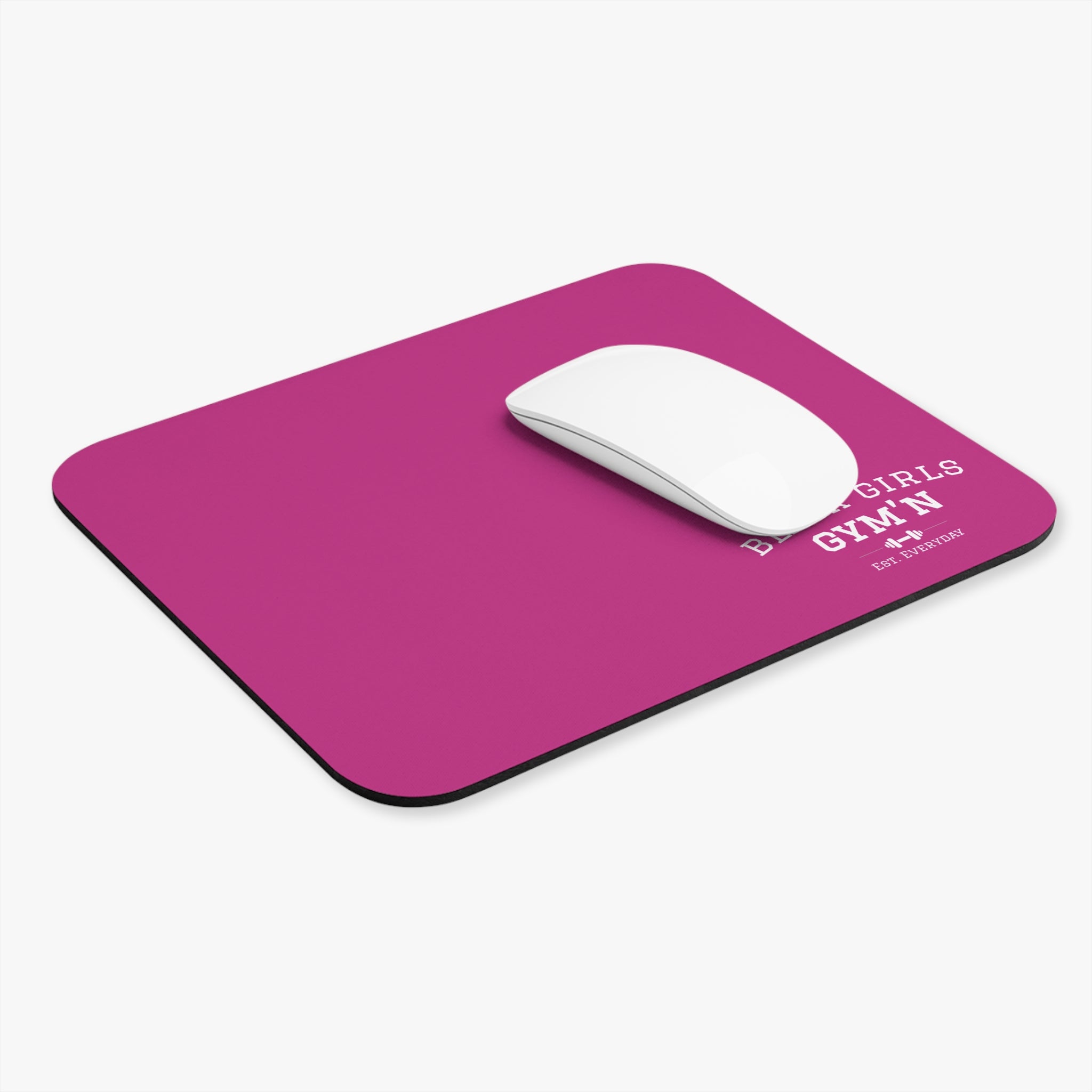 Black Girls Gym'n Confident Bold Mouse Pad - Pink