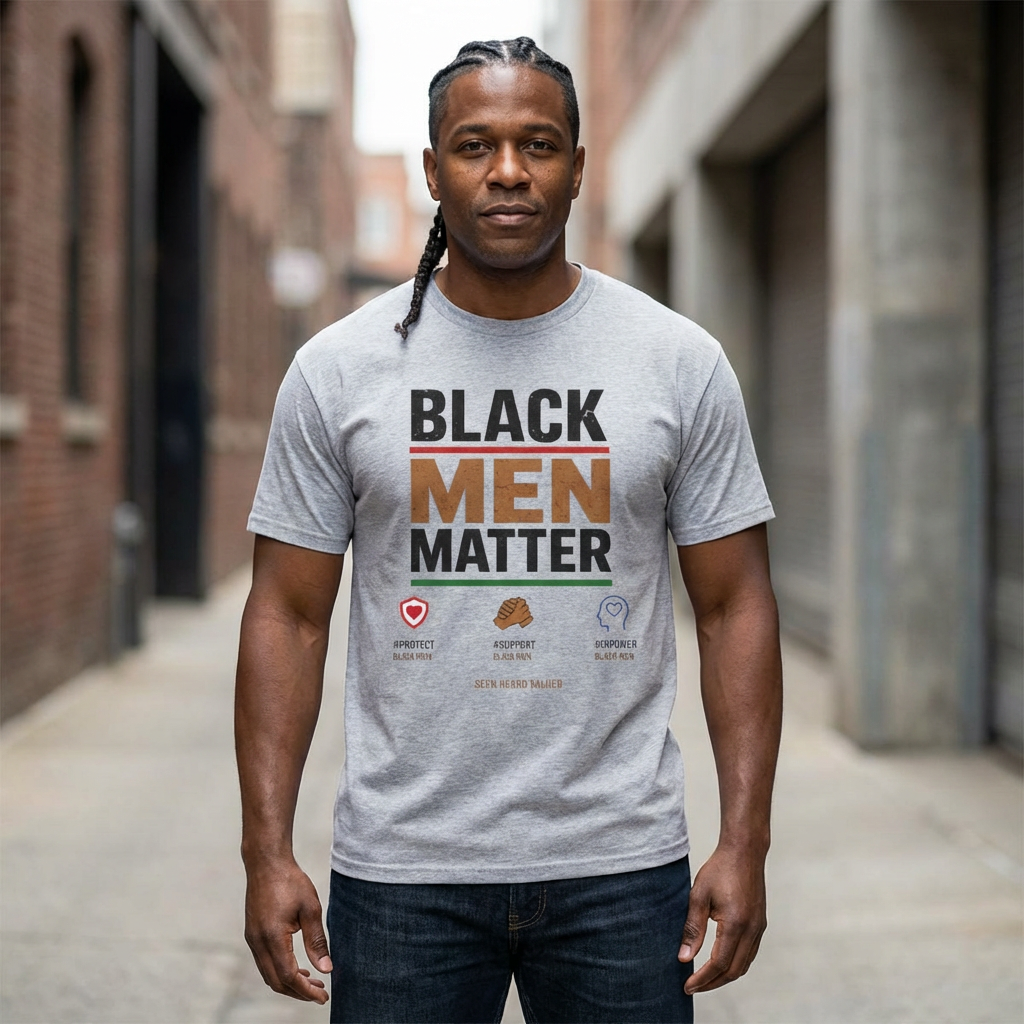 Black Men Matter T-Shirt | Empowerment Tee for Black Men | Confidence Pride Culture Shirt | Inspirational Streetwear Gift for Him