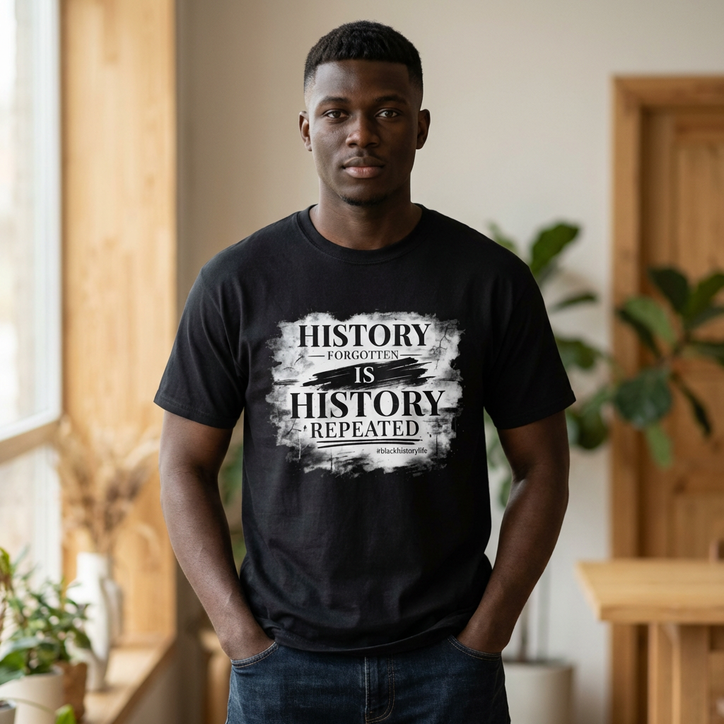 History Forgotten is History Repeated Tee- Black History Inspired Graphic Tee | Cultural Statement