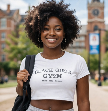 Black Girls Gym’n Crop Top - Culture Graphic Tee