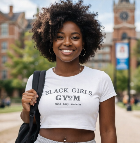 Black Girls Gym’n Crop Top - Culture Graphic Tee