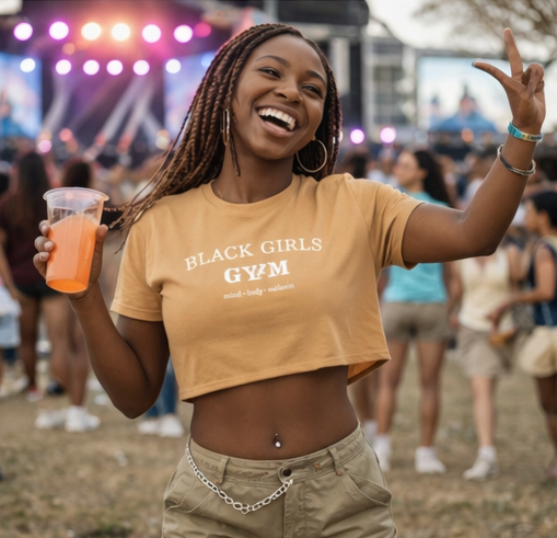 Black Girls Gym’n Crop Top - Culture Graphic Tee