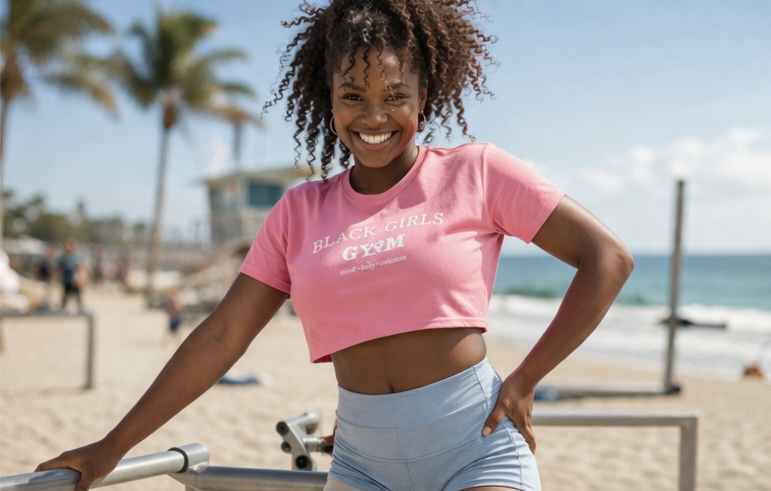Black Girls Gym’n Crop Top - Culture Graphic Tee