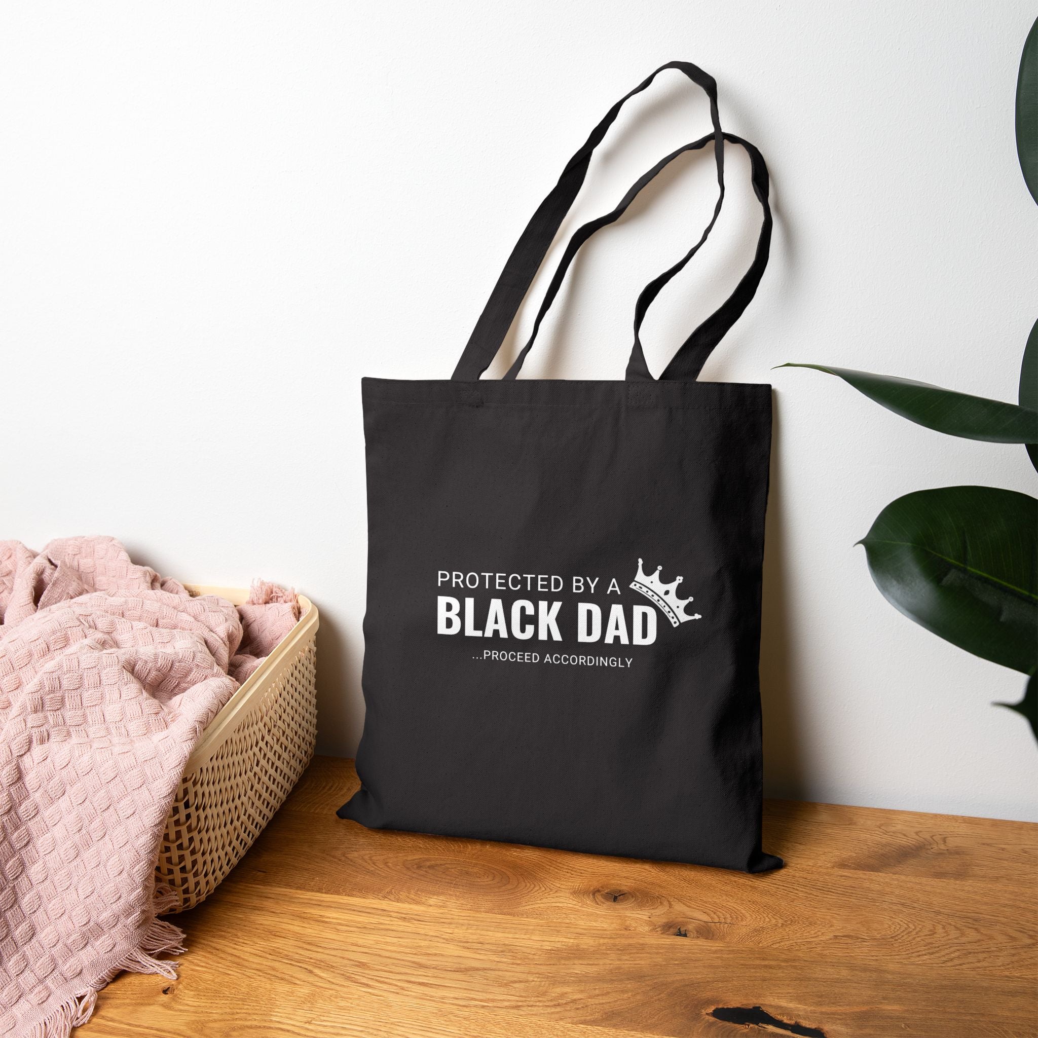 Protected By A Black Dad Canvas Tote