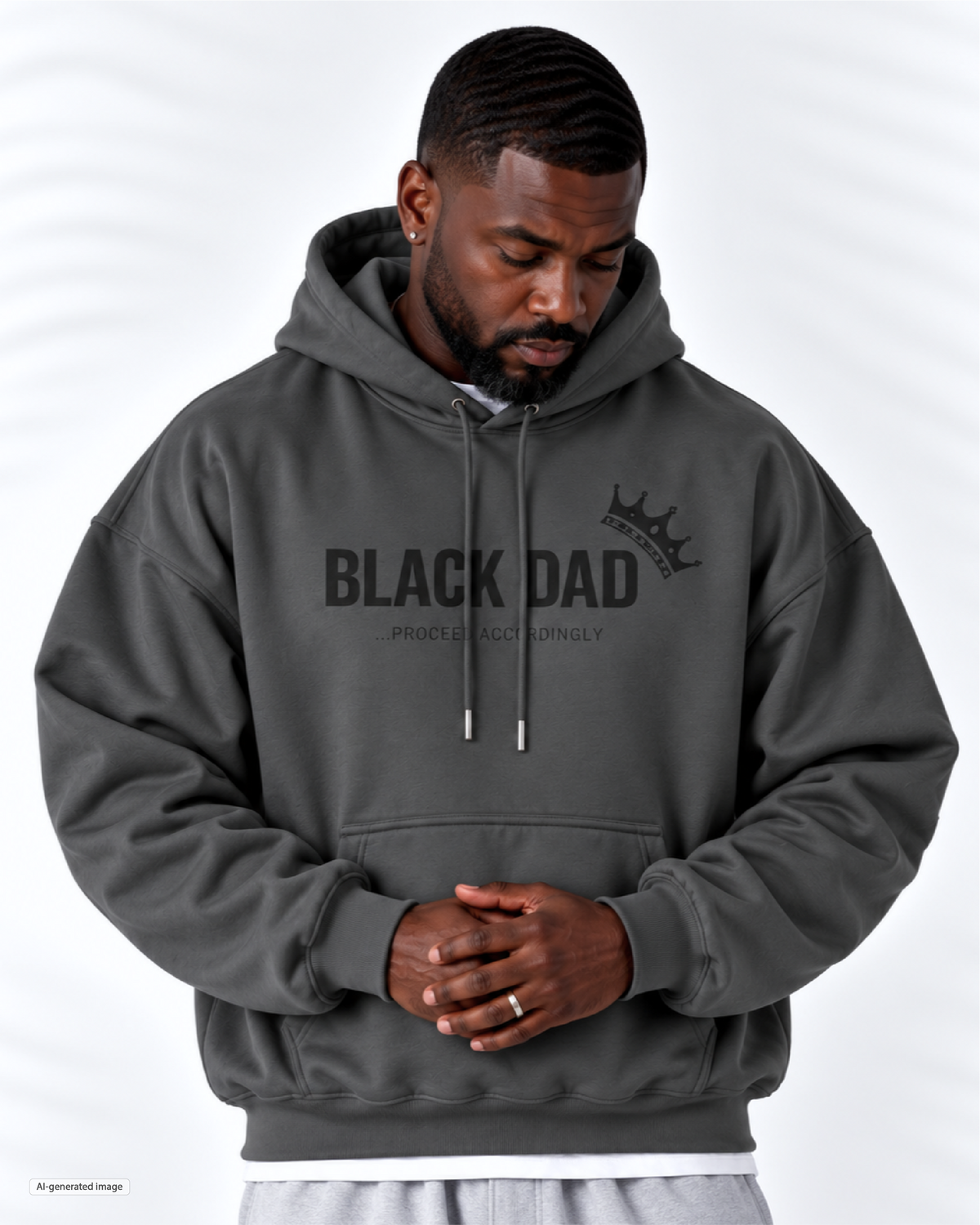Black Dad Proceed Accordingly Hoodie