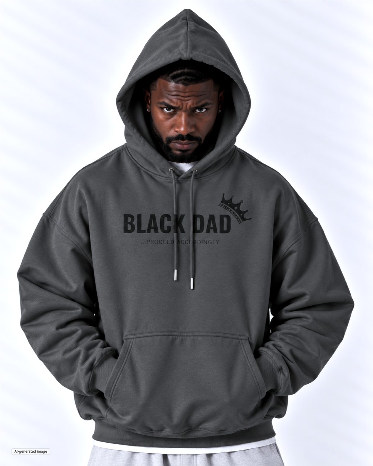 Black Dad Proceed Accordingly Hoodie