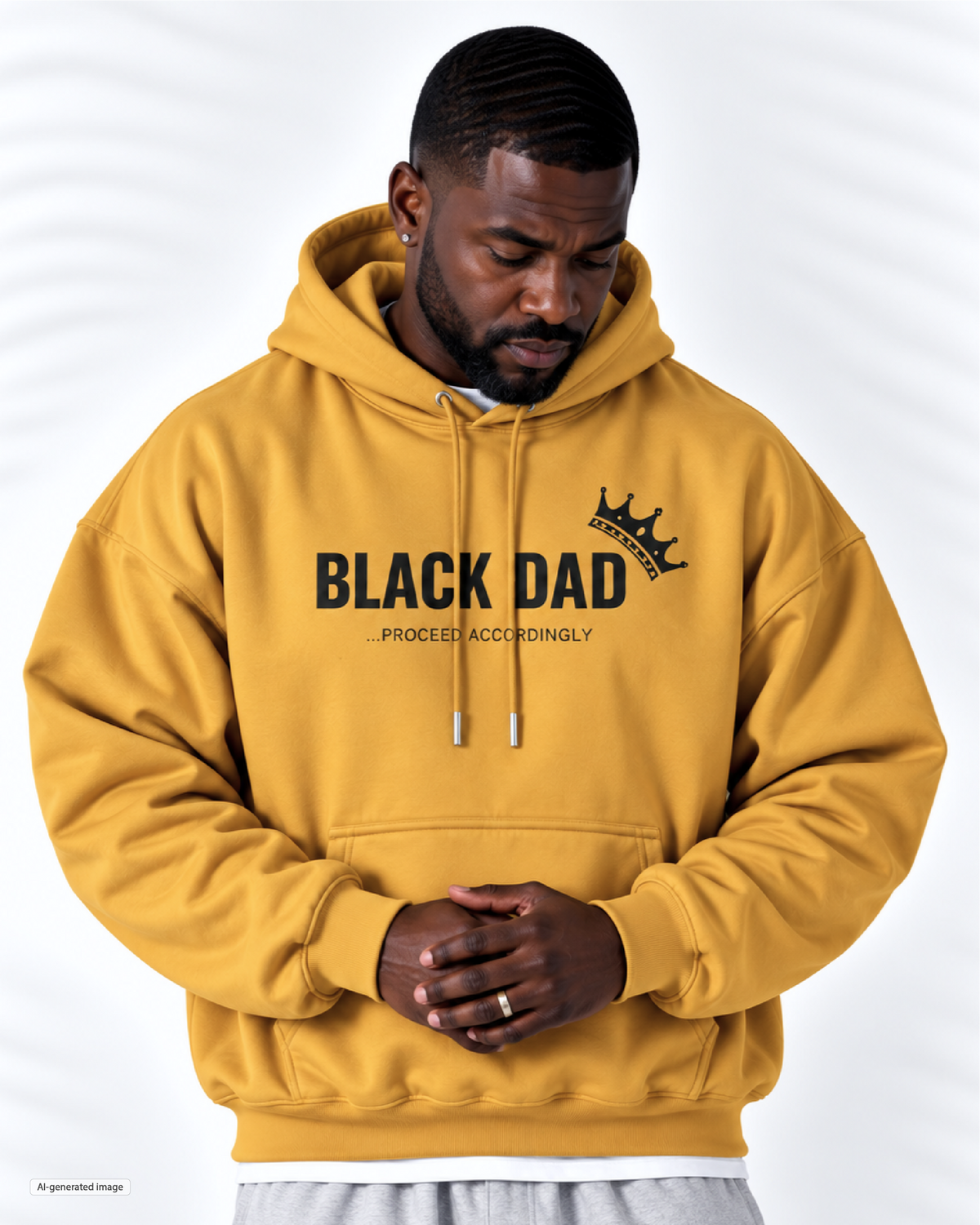 Black Dad Proceed Accordingly Hoodie