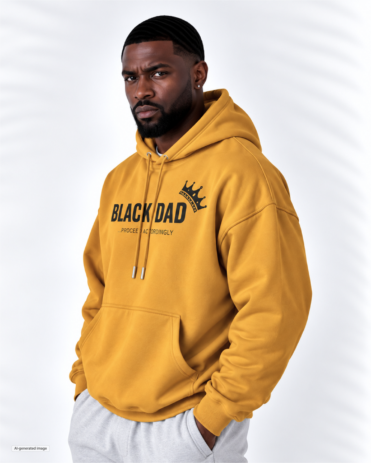 Black Dad Proceed Accordingly Hoodie