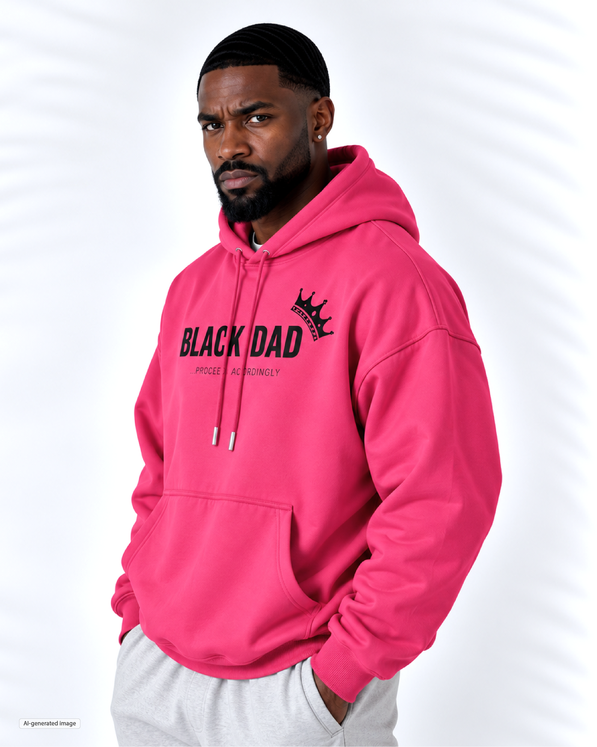 Black Dad Proceed Accordingly Hoodie
