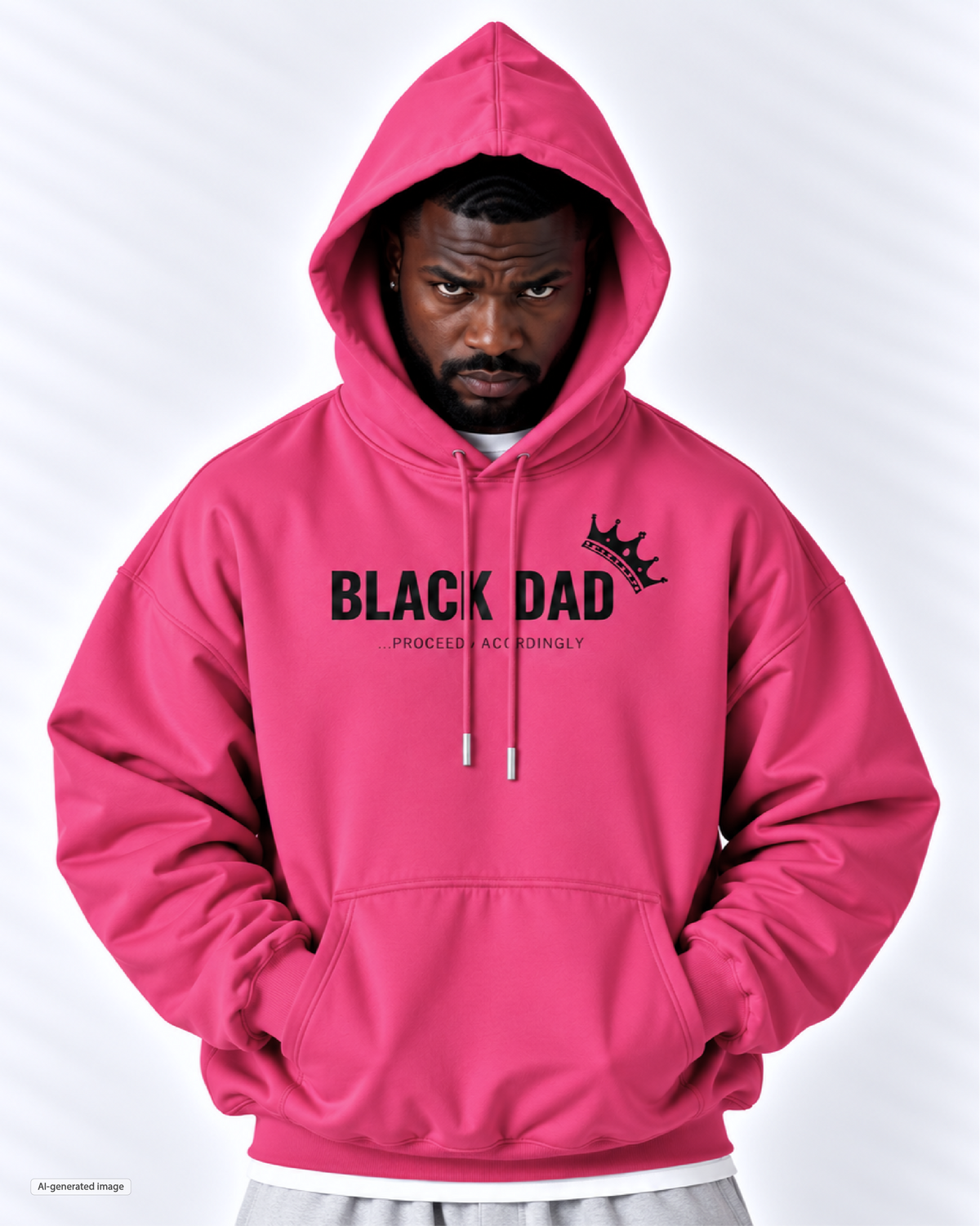 Black Dad Proceed Accordingly Hoodie
