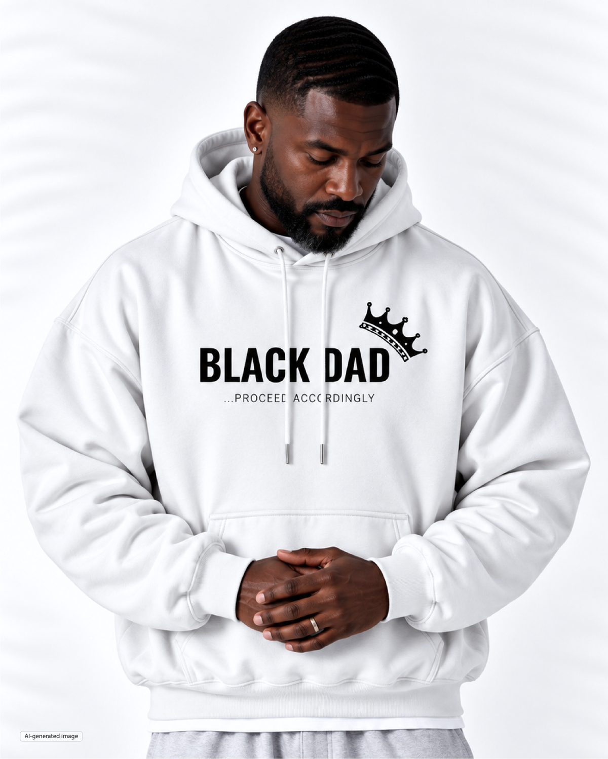 Black Dad Proceed Accordingly Hoodie