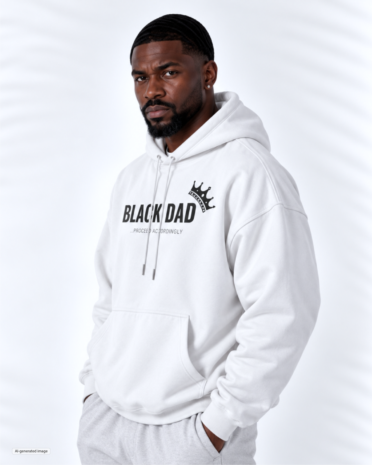 Black Dad Proceed Accordingly Hoodie