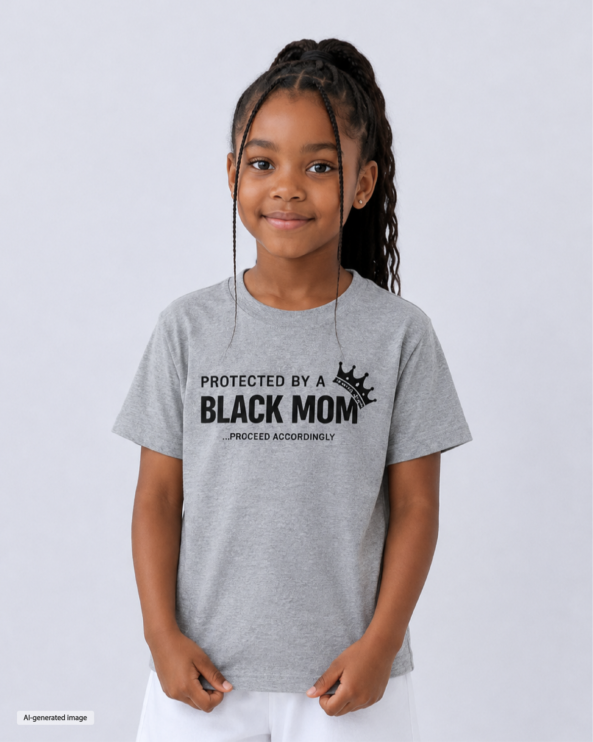 Protected by a Black Mom Kids T-Shirt