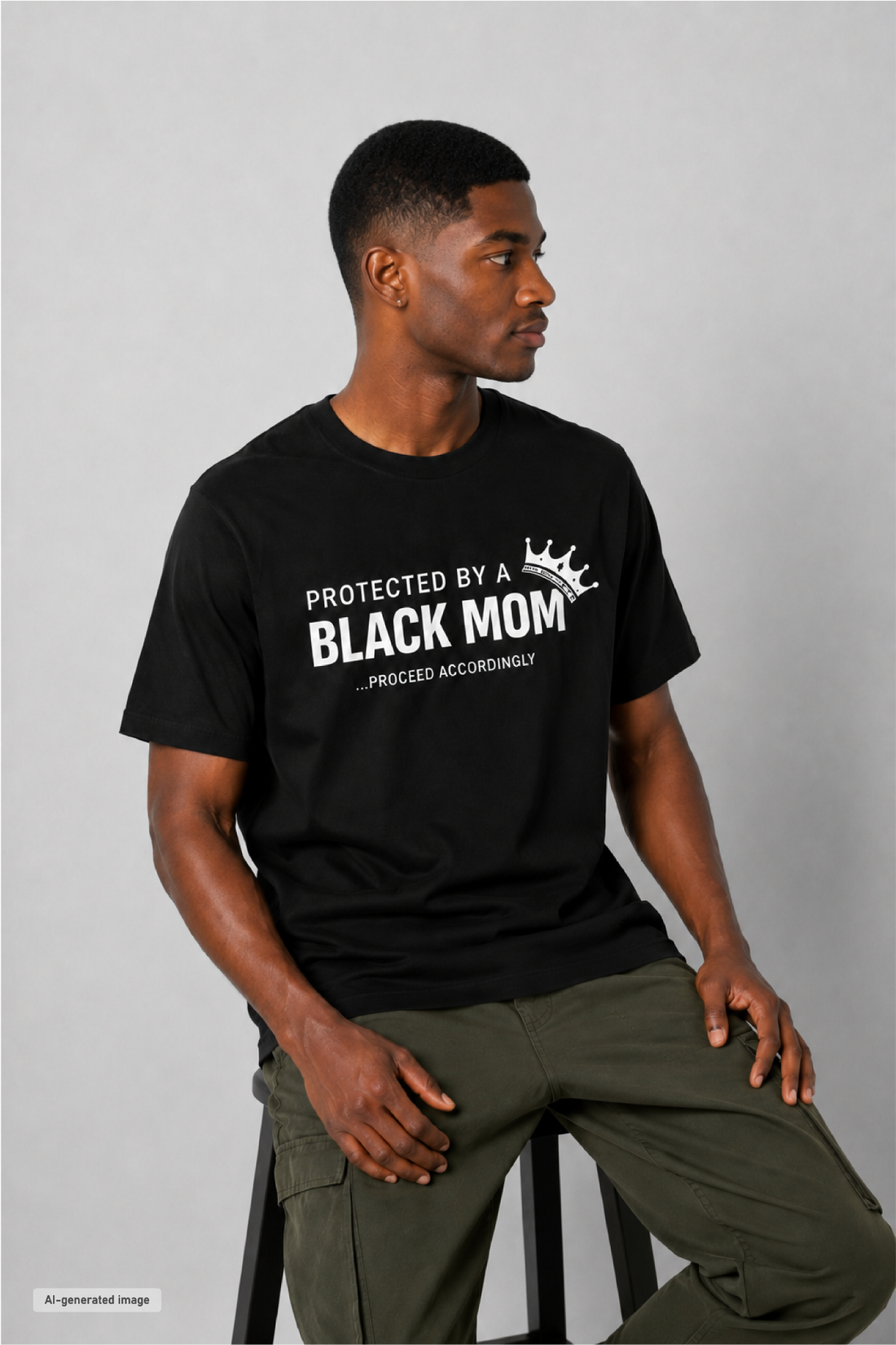 Protected by a Black Mom Men's Statement T-Shirt