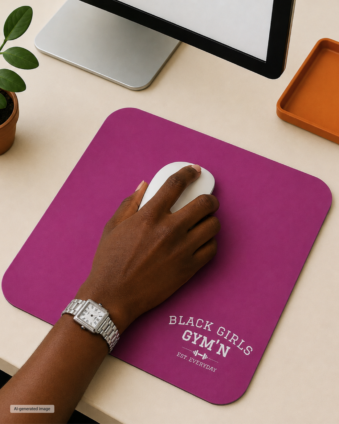 Black Girls Gym’n Pink Confidence Mouse Pad