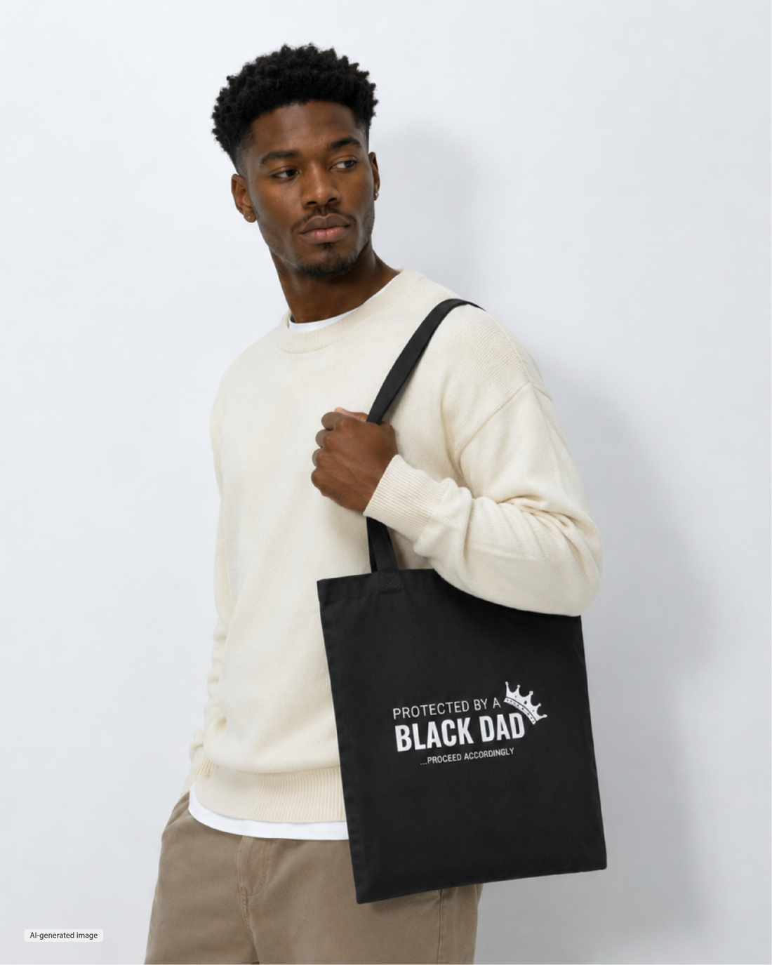 Protected By A Black Dad Canvas Tote