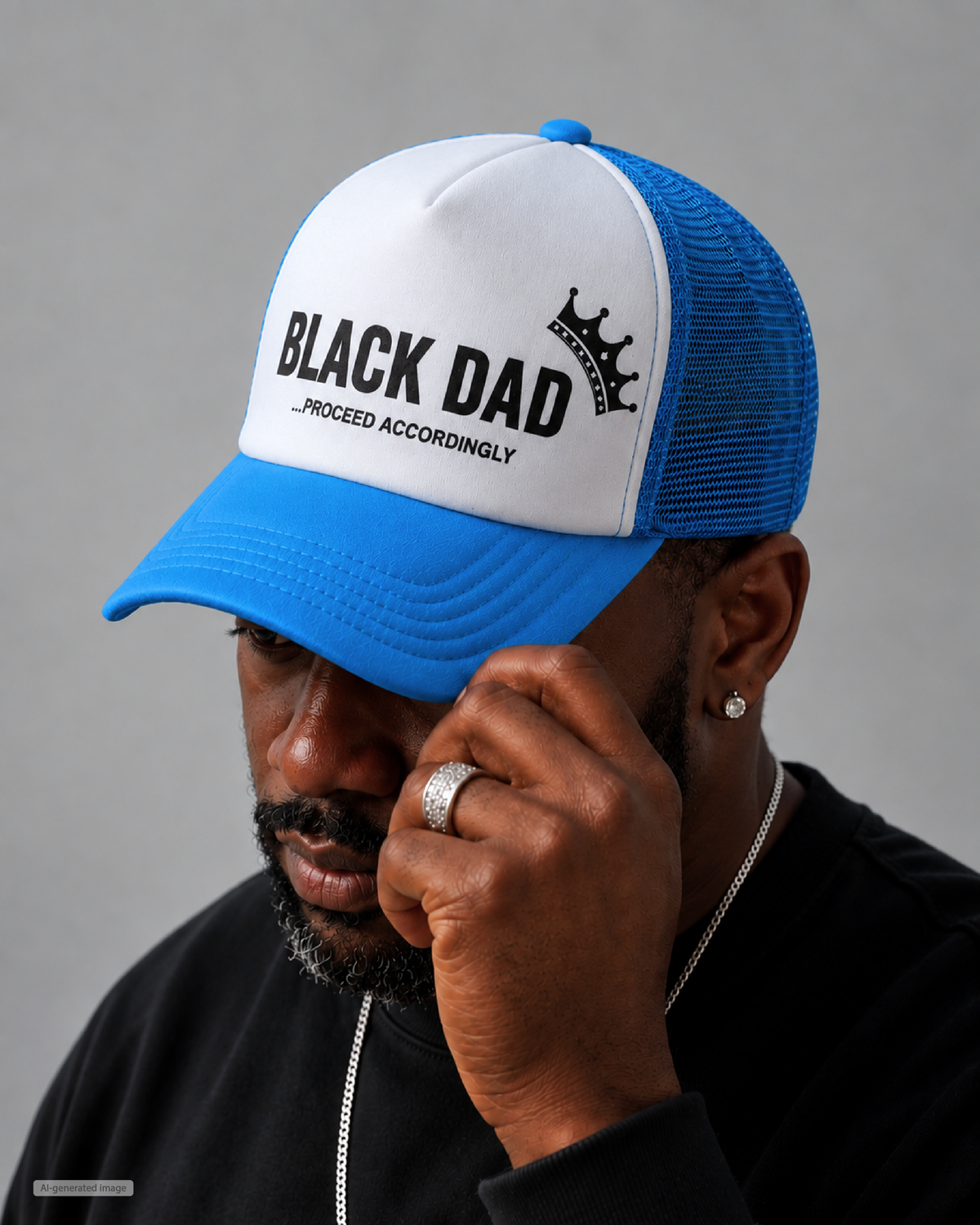 Black Dad, Proceed Accordingly Trucker Hat