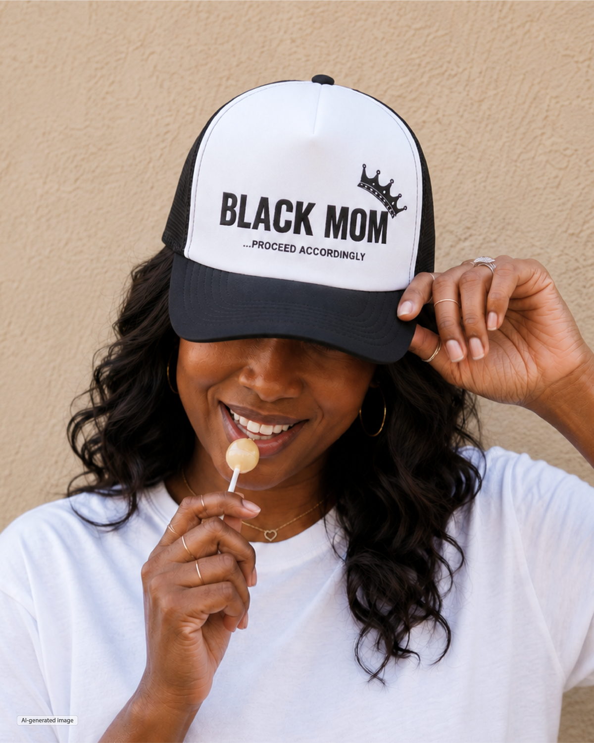 Black Mom, Proceed Accordingly Trucker Hat
