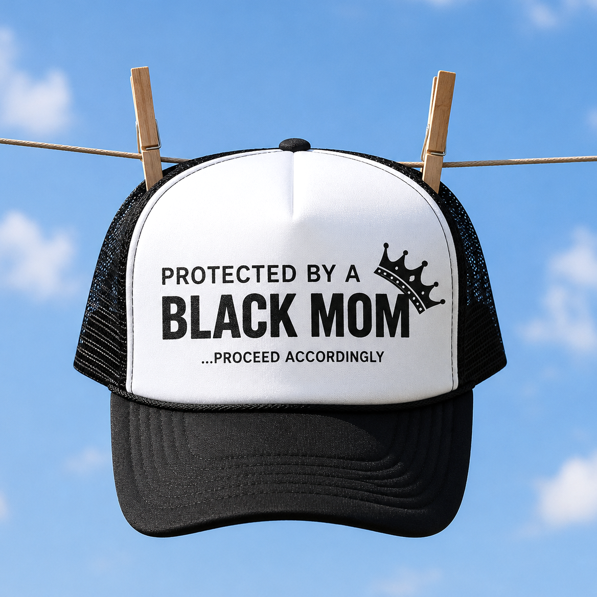 Protected by a Black Mom Trucker Hat