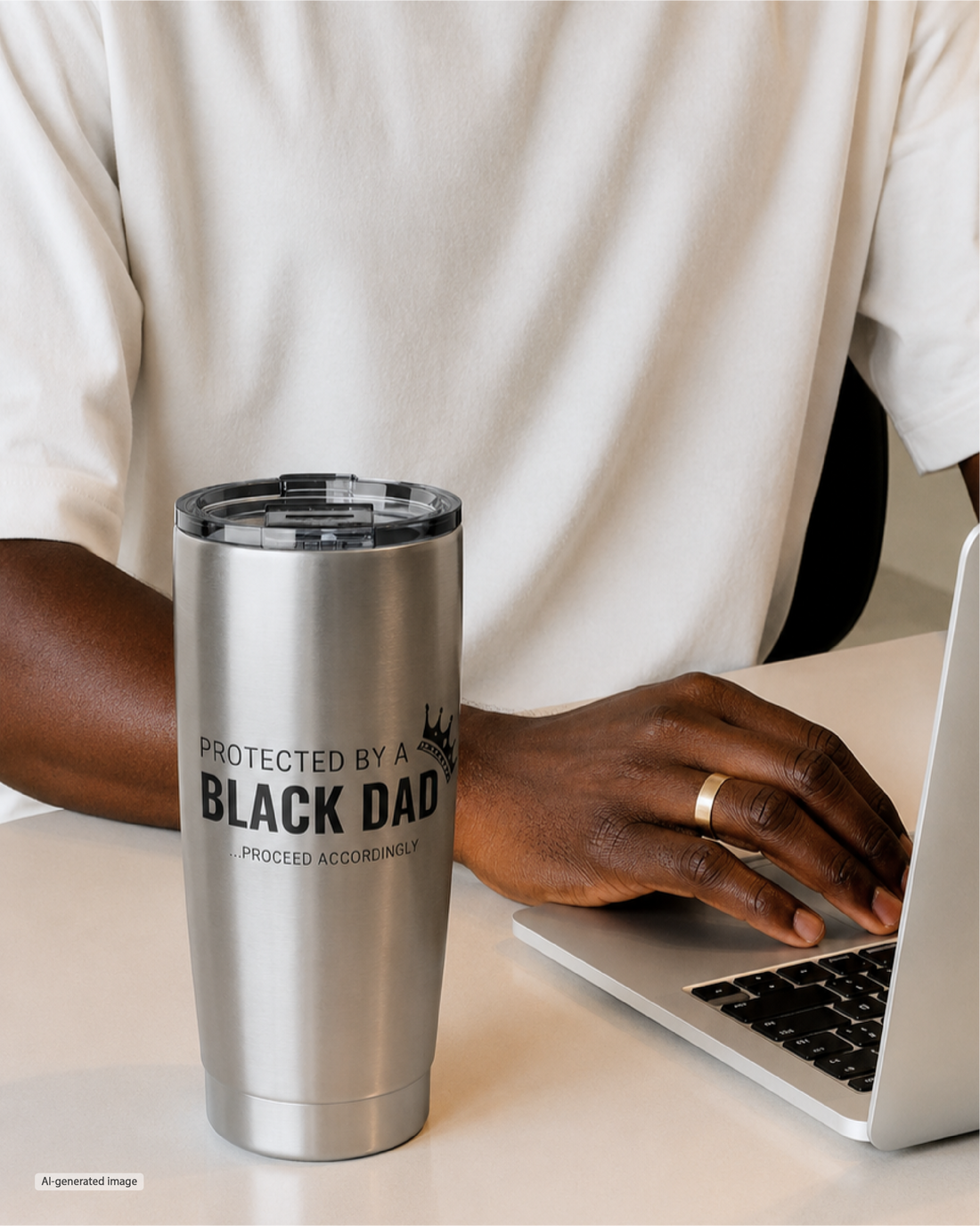 Protected by a Black Dad - 20 oz Tumbler